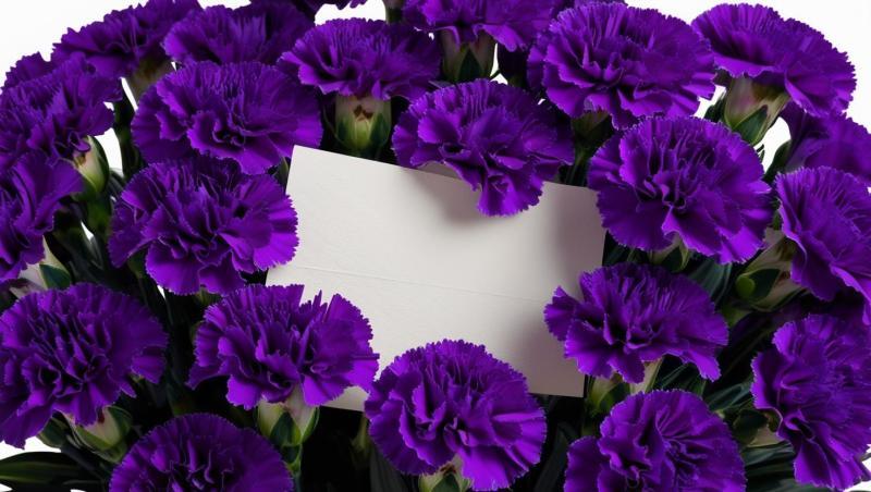 1_Beautiful-carnation-bouquet-with-purple-color-strip-and-white-color-note-in-HD-look-434