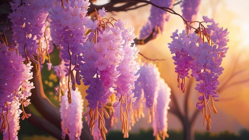 1_Chinese-wisteria-blooms-with-upcoming-sunlight-with-background-tree-in-natural-look-2323