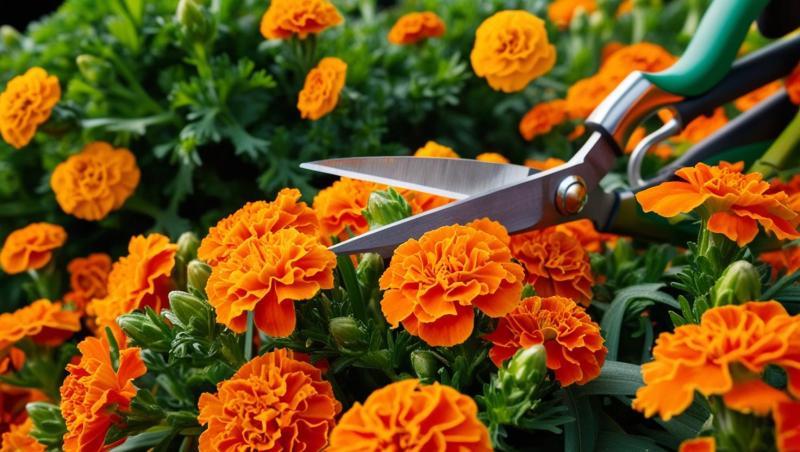 1_Marigold-flowers-and-greenary-in-dense-quantity-pruning-with-scissors-89