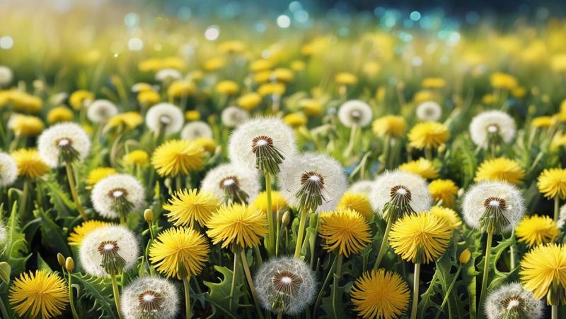 Beautiful-Dandelion-flowers-and-leaves-454