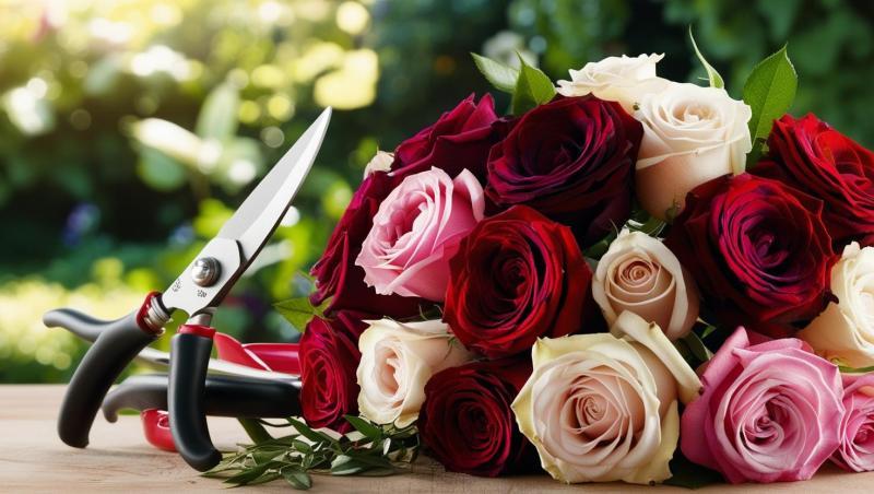 Roses-with-cutting-tool-in-HD-background-234234