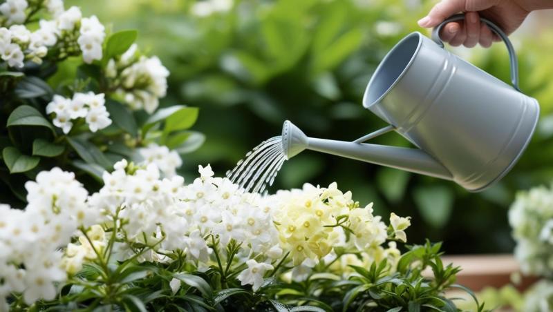 White-and-light-color-jasmine-plants-watering-4543
