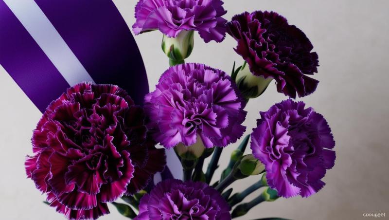 carnation-bouquet_Beautiful-carnation-bouquet-with-purple-color-strip-and-white-color-note-in-HD-look.-23