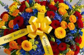 Beautiful-multi-color-flowers-bouquet-with-yellow-color-strip-454 Beautiful-multi-color-flowers-bouquet-with-yellow-color-strip-454