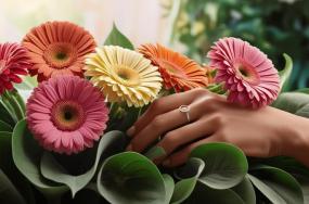 beautiful-colored-gerbera-flowers-with-dense-greenary-65023333