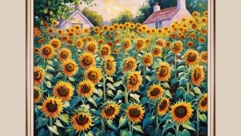 Beautiful-grown-sunflowers-with-local-house-65